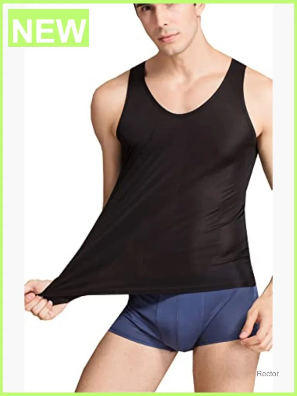 Men's Silk Tank Top Sleeveless Undershirt Breathable A Shirt